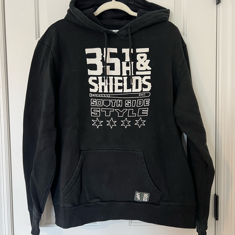 New Era Black and White Graphic Hoodie